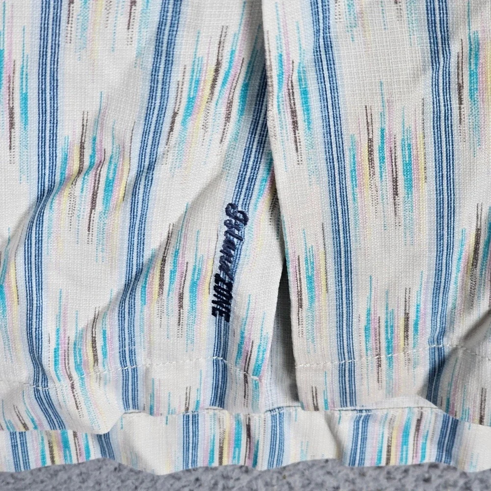 Tommy Bahama Button Down Mens XL Blue IslandZone Silk Blend Ikat Stripe Shirt